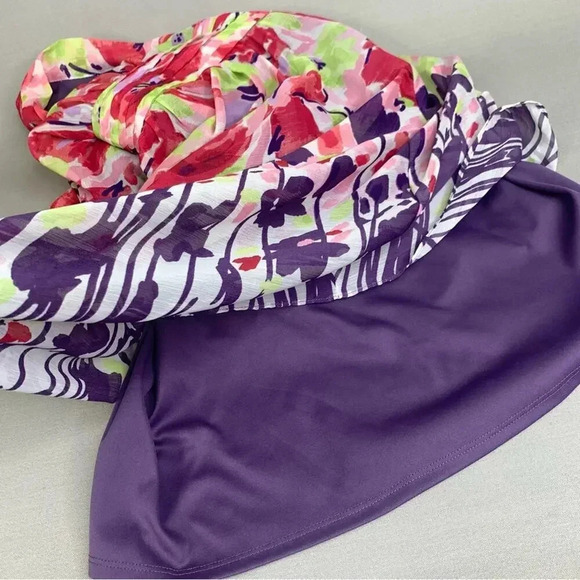 I.N. Studio Sleeveless Chiffon Bow Tie Sheath Dress Size 12 Multicolor Floral - Picture 9 of 14